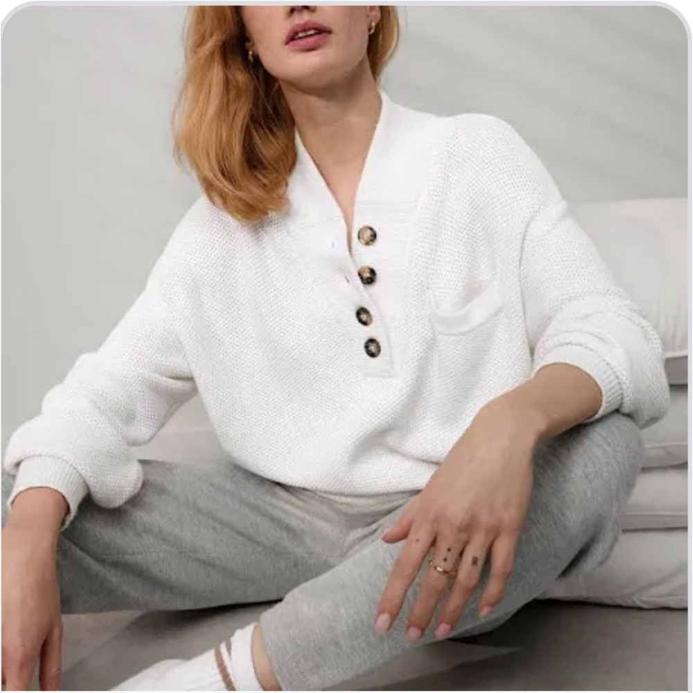 Lunya Cozy cotton silk sweater xs/s